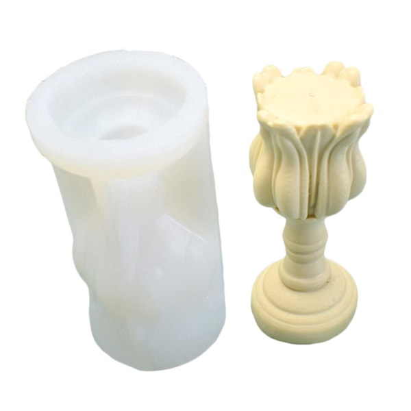 DIY Lys Silikoneform 3D Tulip-form Aromaterapi Voks Resin E
