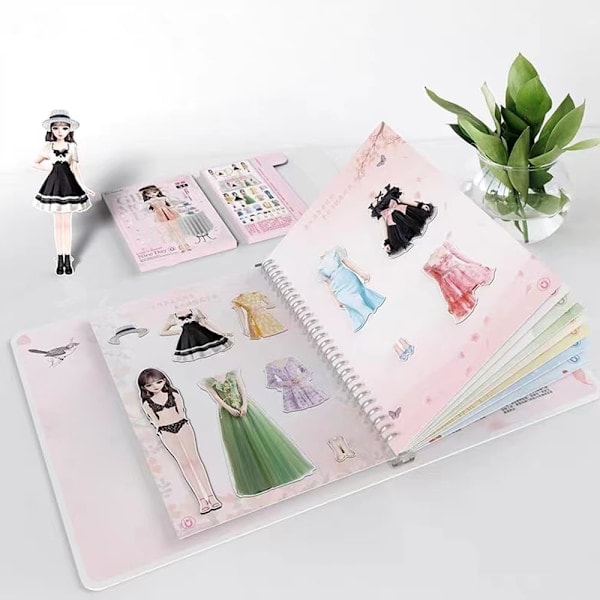 Magnetisk Prinsesse Utkledningsdukke, Magnetisk Utkledningslekesett, Lekesett Leketøy Magnetiske Utkledningsdukker og Latesomlek for Jente, Medium Erin Erin