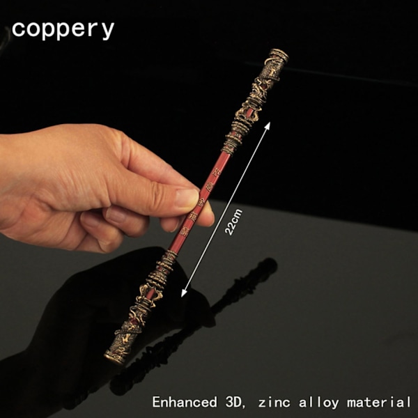 Svart myt och Wukong-spel som omger Qi Tian Da Sheng Ru Yi Jin Hoop Stick Alla metallhantverksdekorationer (22CM)