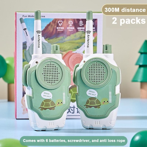 Børns trådløse walkie-talkie Pink rabbit + green turtle