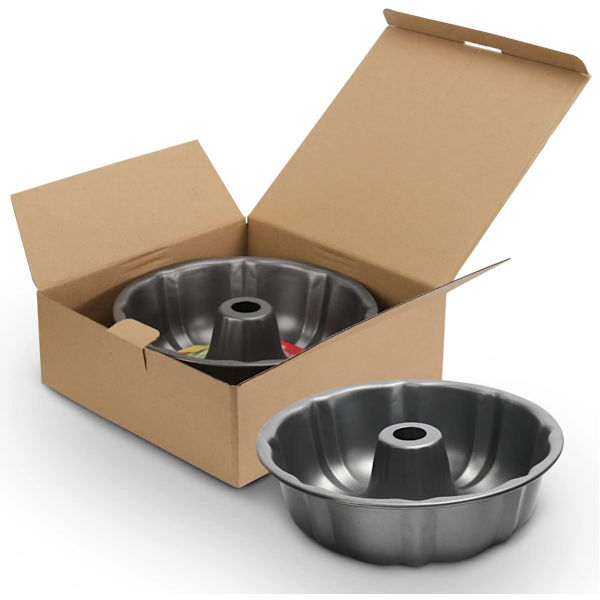 Bundt-kakkuvuoka, tarttumaton - 25 cm uurrettu putkikakkuvuoka leivontaan, 12 kupillista tukevaa hiiliteräksistä putkivuokaa. (Harmaa) grey