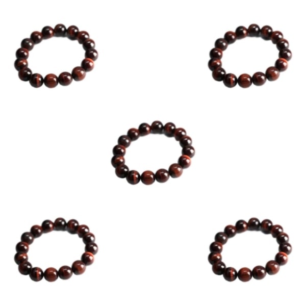 1/2/3/5 Natursteinperler - Lett å bruke Tigerøye Armbånd Rød Tigerøye 12MM 5STK Red Tiger Eye12MM 5PCS