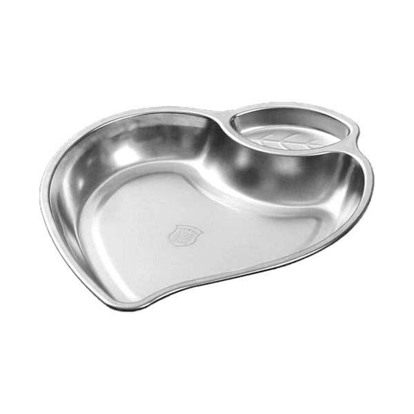 Dessertallerken i rustfritt stål, dip-brett, måne-/ferskenform C