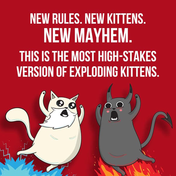Exploding Kittens Godt vs. Ondt - 55 Kort inspirert av Netflix-serien - Øk nivået på Exploding Kittens med nye karakterer