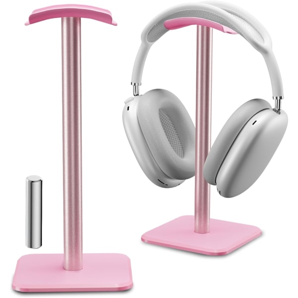 Hörlursstativ [Tung bas och högre höjd] Hörlursstativkrokar för alla spel-/skrivbordshörlurar - rosa pink