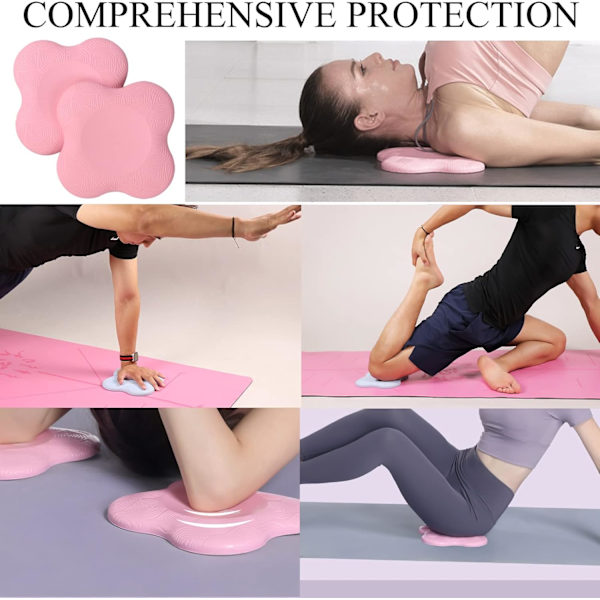 2 KPL Yoga-polvisuojat, erittäin paksut joogatarvikkeet naisille/miehille, pehmusteet polville ja kyynärpäille, liukumattomat joogamatot Pink