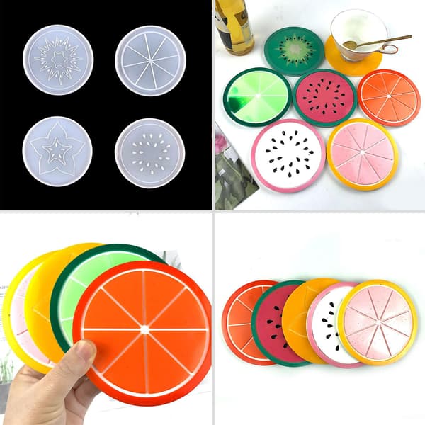 Coaster Resin Støbeforme Silikone Coaster Opbevaringsboks Støbeform Til Diy Ma