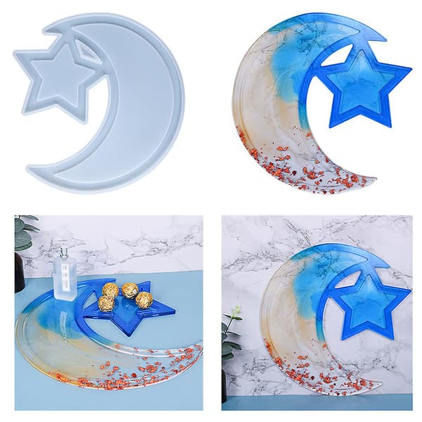 Ramadan Dessert Bakke Epoxy Resin Form Måne Stjerne Ramadan Servering