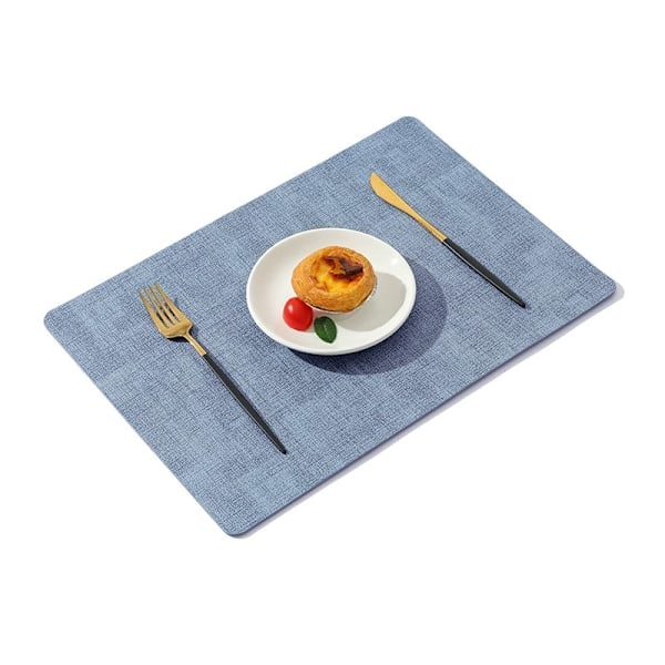 Lämmönkestävät nahkaiset tabletit, 6 kpl, vedenpitävät, pyyhittävät, pestävät PU-tabletit, helppo puhdistaa, liukumattomat, vaaleansiniset Light Blue