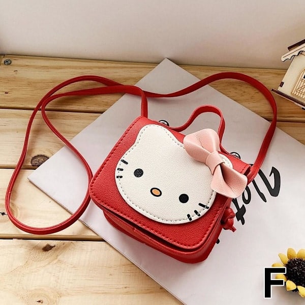 Sød Kat Børn Mini Skuldertaske Lille Taske Tegneserie Møntpung Rød One size Red One size