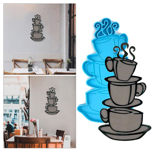 Väggdekor i Resinform för Familjen, DIY-Kaffe Muggar Väggkonst Silikon M