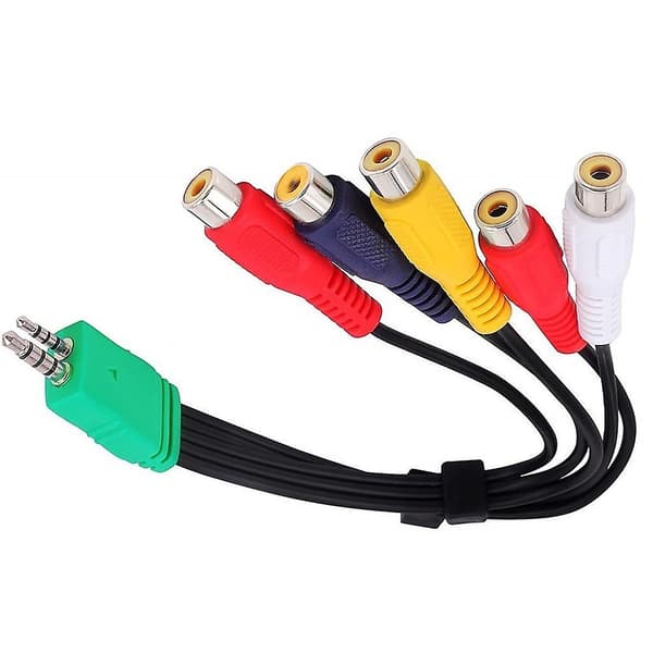 3,5 mm han til 5rca hun videokomponent adapterkabel til Bn39