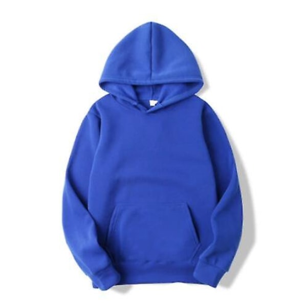 Huvtröjor Herr Tjockt tyg Solid Basic Sweatshirts Kvalitet Jogger Texture Pullovers blue XL