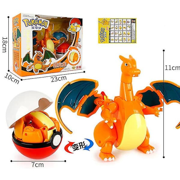 Mewtwo Legetøjssæt Pikachu Charmander Lunala Scroll Action Figur Børnelegetøj Charizard Med æske Charizard