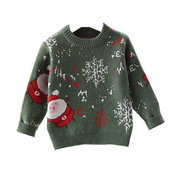 Barn Jultröja För Toddler Pojkar Flickor Baby Holiday Pullover Top GREEN 100CM