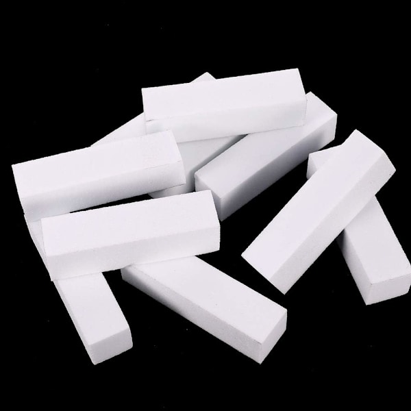 10 st vita nagelbufferblock, vit buffer slipblock professionell salongsnagelbufferblock, nagelkonsttipsverktyg fingermanikyrpedikyrverktyg