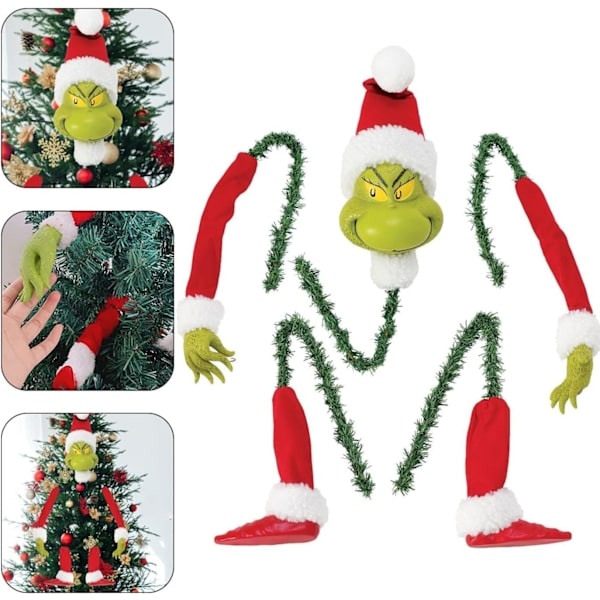 Grinch Joulukuusen Koristeet - Täytetty Tontun Pää/Kädet/Jalat Setti