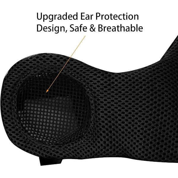 Mesh Maske, Halv Ansigt Mesh Masker med Ørebeskyttelse til CS/Jagt/Paintball/Skydning Black