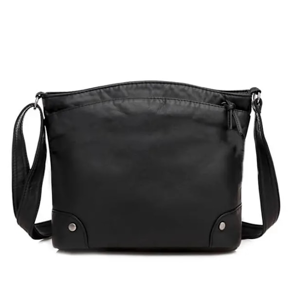 Högkvalitativ PU-läder dam crossbody väska lyx designer handväskor avslappnad multi-lager axelväska ny black 2