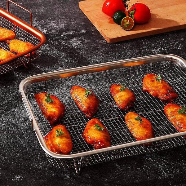 bakeform, grillkurv i rustfritt stål, non-stick mesh, brett grillkurv