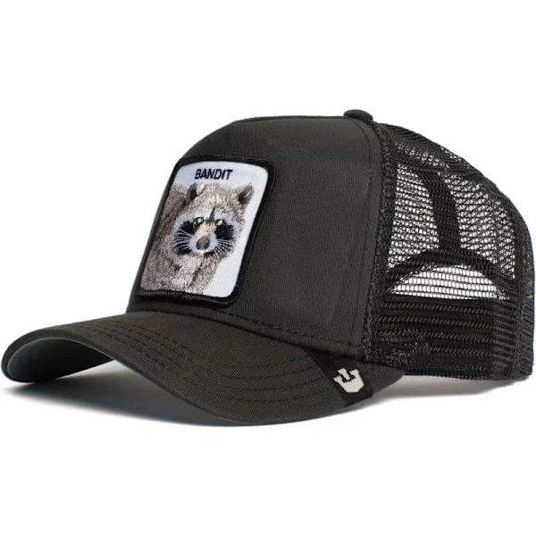 Eläinaiheinen baseball-lippis aurinkosuojalla, brodeerattu verkko-trucker-hattu, jossa on musta pantteri, kukko ja leijona 12