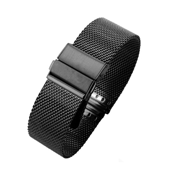 Mesh Armbands Snabbkoppling Armbands Milanese Rostfritt Stål Mesh Armband för Ersättning, En Storlek Klockspänne Passar Apple Watch Black 20mm