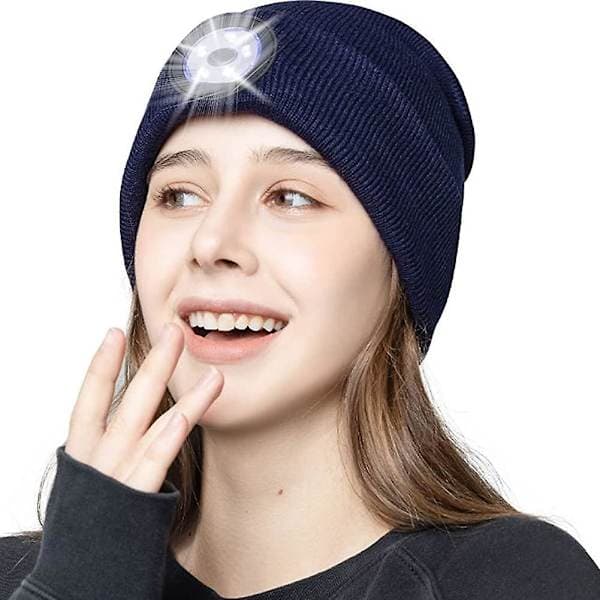 Beanie-lue med lys 5 LED