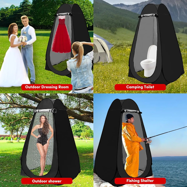 Bærbart udendørs instant pop-up telt privat camping brusekabine toilet omklædningsrum, længde: 1,2 meter, bredde 1,2 meter, højde 1,9 meter