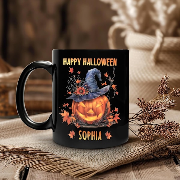 Charmig Personlig Halloween Pumpa Mugg – Perfekt för den Spöklika Säsongen, Anpassad Design för Barn och Vuxna (325ml) 4