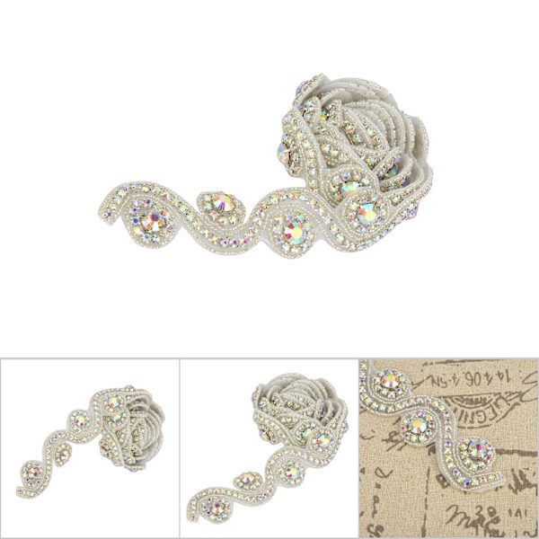 1 Yard S/8 Form Bröllop Kristall Trim Strass Kedja Kläder Bröllop Hantverk DIY Dekoration(2
