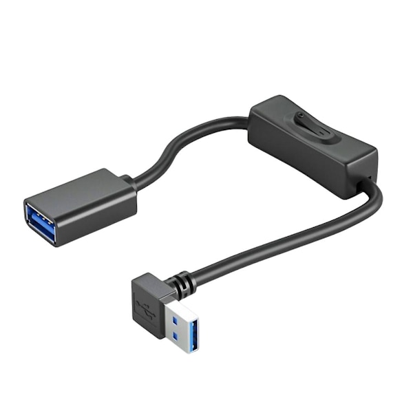 90 graders USB 3.0 förlängningskabel med på/av-knapp för PC Mobi