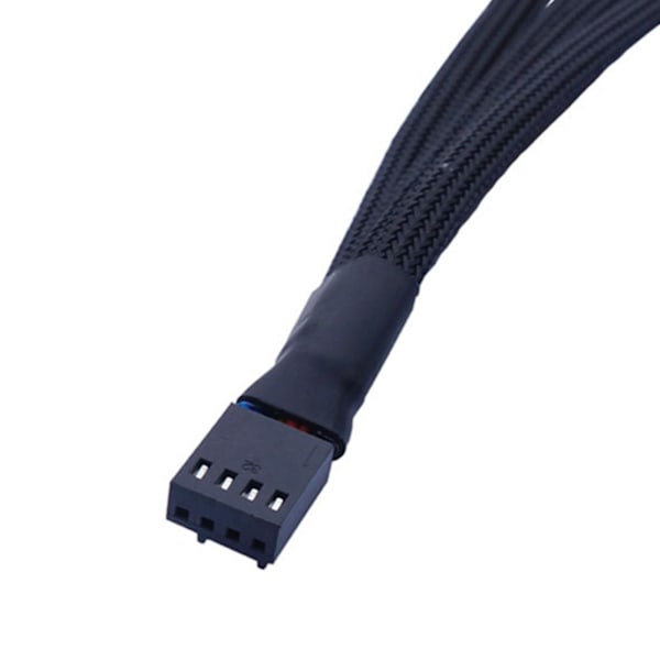 27cm 4-vägs Pwm Fläktsplitter Svart Sleeved 4pin Pwm Kontakt Ext
