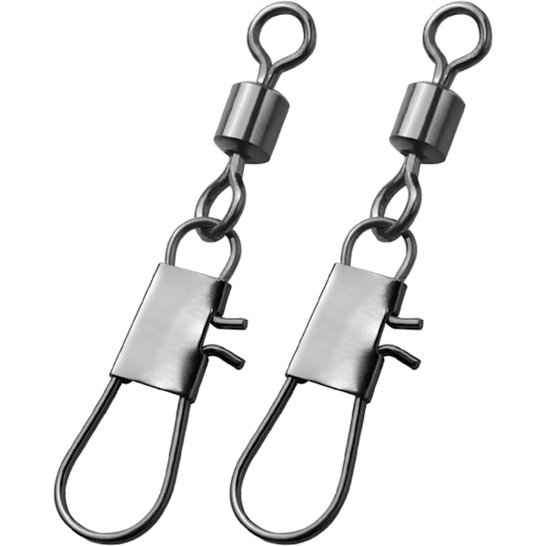 Fiske Swivel Snaps Terminal Tackle 50 st, Högstyrka Roterande Swivels Clips Connector för Saltvatten Sötvatten