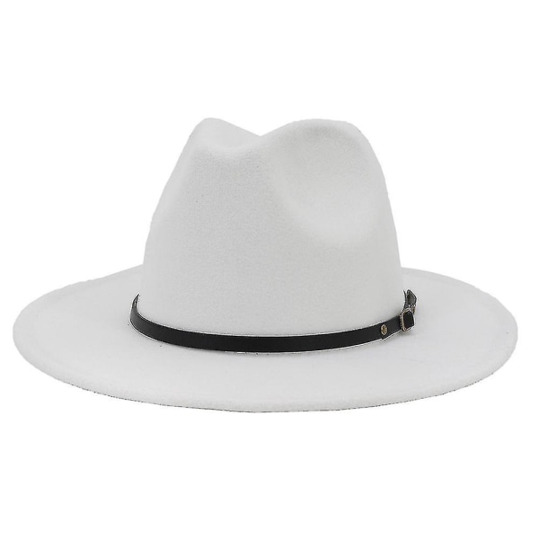 Kvinnor eller män Fedora-hatt i yllefilt White