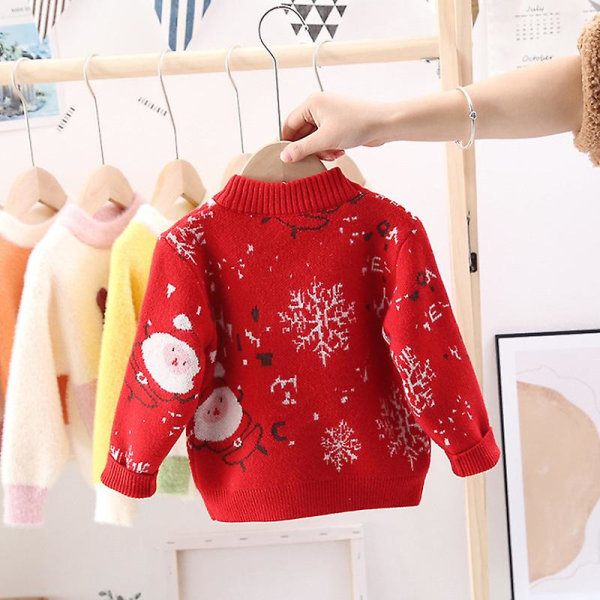 Barn Jultröja För Toddler Pojkar Flickor Baby Holiday Pullover Top RED 100CM