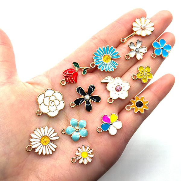 60 blomster charms til øreringe og halskæder
