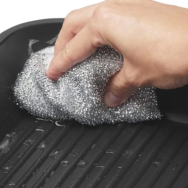 Silverglänsande Diskborste 4-pack Svamp Skursvamp Lurex Svamp Perfekt för belagda grytor, stekpannor, keramikhällar