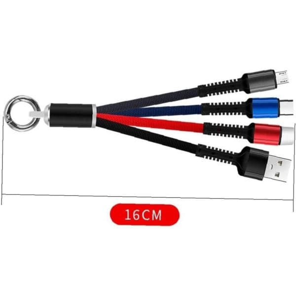 Multi-USB hurtigladekabel, 3-i-1 ladekabelkontakt