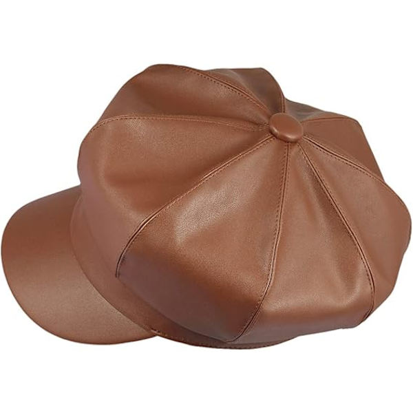 Baskrar för kvinnor, PU-läder Baker Hat Newsboy Cabbie Cap Peaker vinterhattar för damer