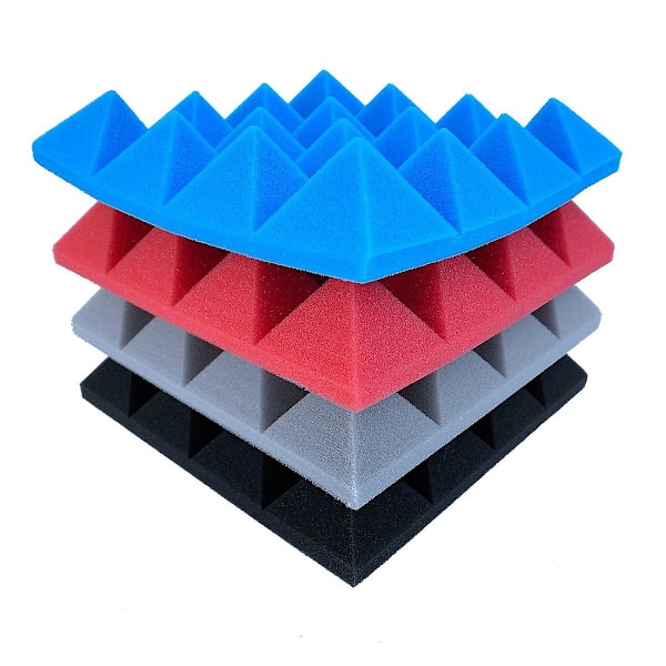 24 stk. 25x25x5cm Studio Akustisk Lydisolerende Skum Pyramide Støj In