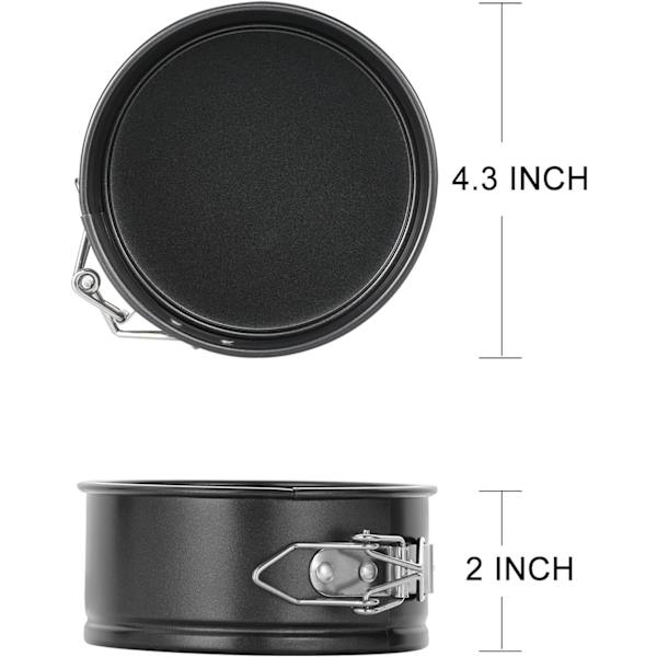 4 tuuman mini-joustovuoan setti - 4 osainen pieni tarttumaton juustokakkuvuoka mini-juustokakuille, pizzoille ja quicheille
