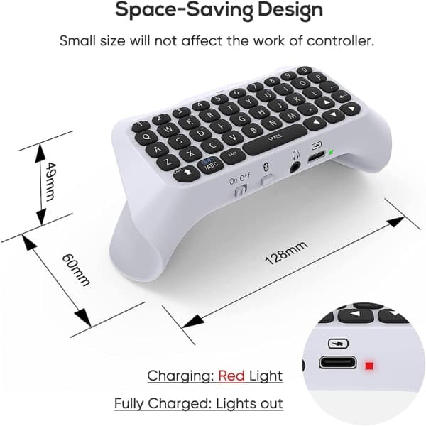 Trådløst kontrollertastatur for PS5, Bluetooth 3.0 Mini Port