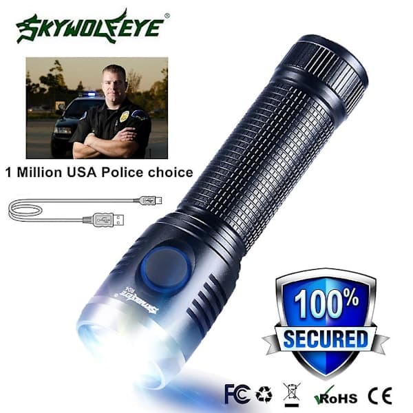 Mini USB Ladattava T6 Ulkoilu Sotilas LED Taskulamppu 18650