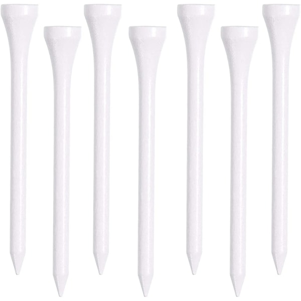 Niuniu Golf Tees, 2 3/4 tum, 70 Count, Professional Deluxe Wooden Golf Tee, Natural Hard Wood Golf Tee White