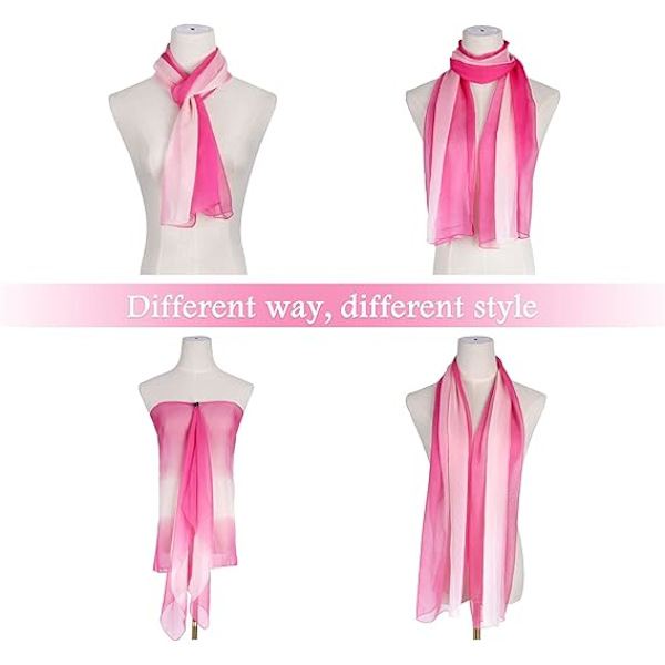 Chiffonskjerf for kvinner lett - Dameskjerf, Ombre Chiffonskjerf lett mykt sjal omslag mote elegante skjerf for kvinner beste gaver