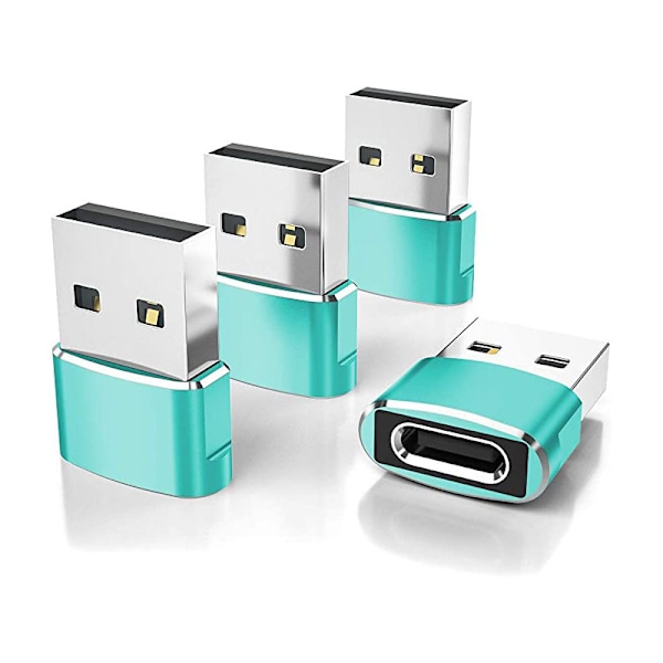 USB till USB C-adapter, USBC hona till A hane OTG-laddare typ C-omvandlare för Apple Watch Ultra iWatch 7 8 9 10, iPhone , Plus Pro Max, AirPods 3 green 4pc