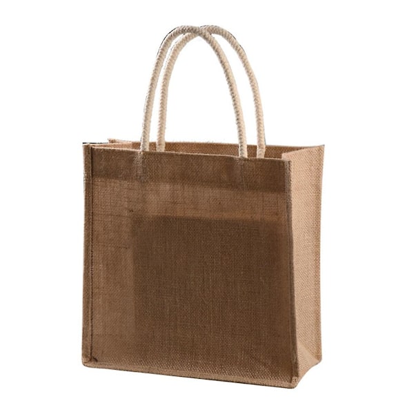 Jute Tote Shopping Bag Gaveposer Genanvendelig Indkøbspose Wit