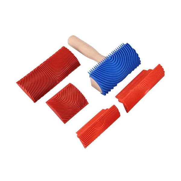 Trä Roller Textur Verktyg Väggfärg Trä Roller Gummi Textur P