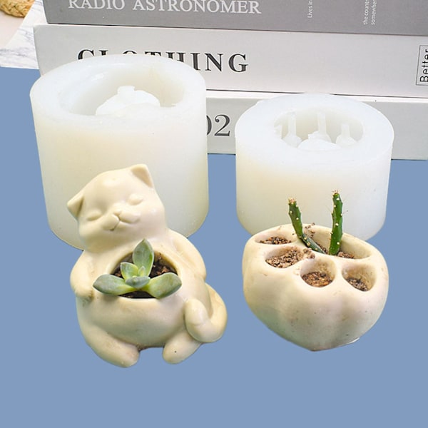 Epoxyform för Sukkulenter, Blomkruka i Silikon, Spegel Resin