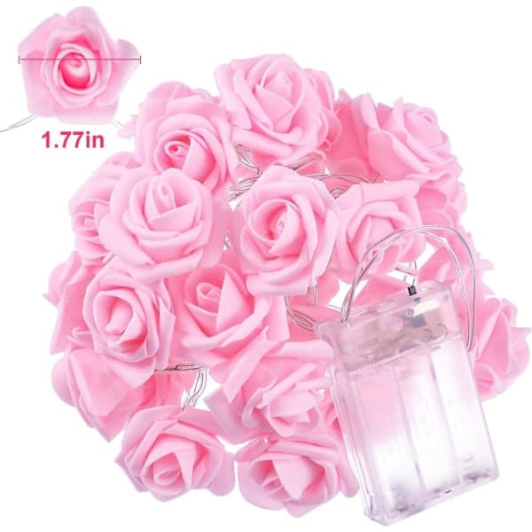 20 LED lyskæder, pink rose